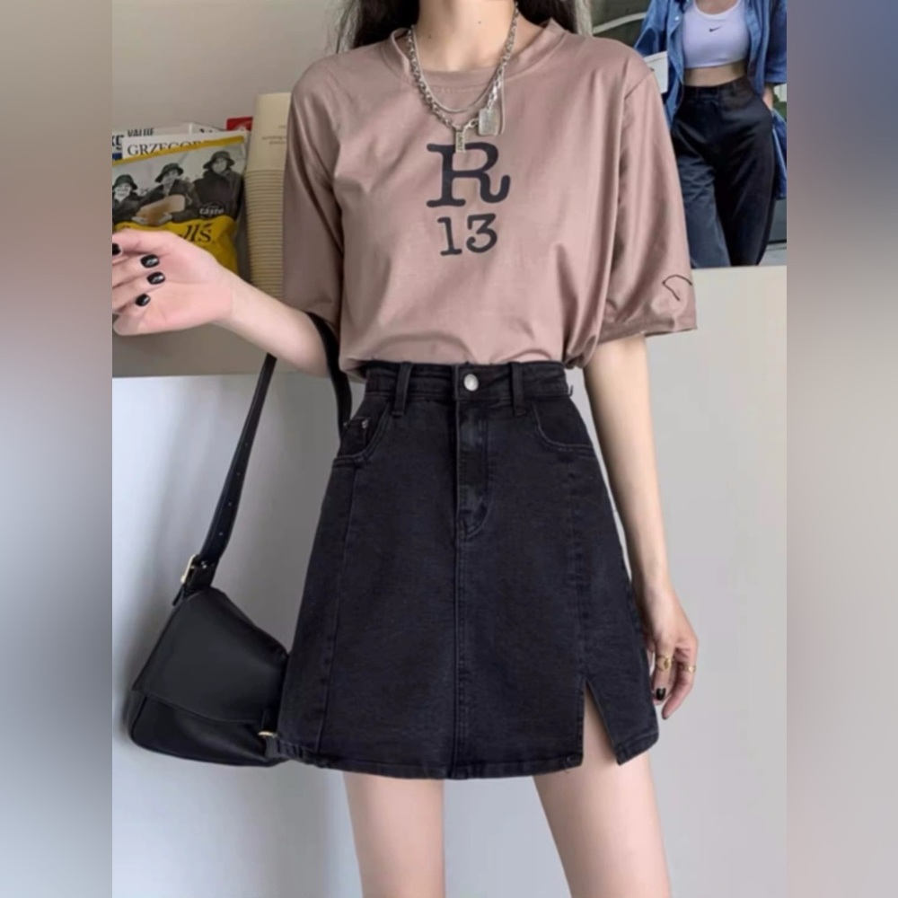 Black Jean Skirt